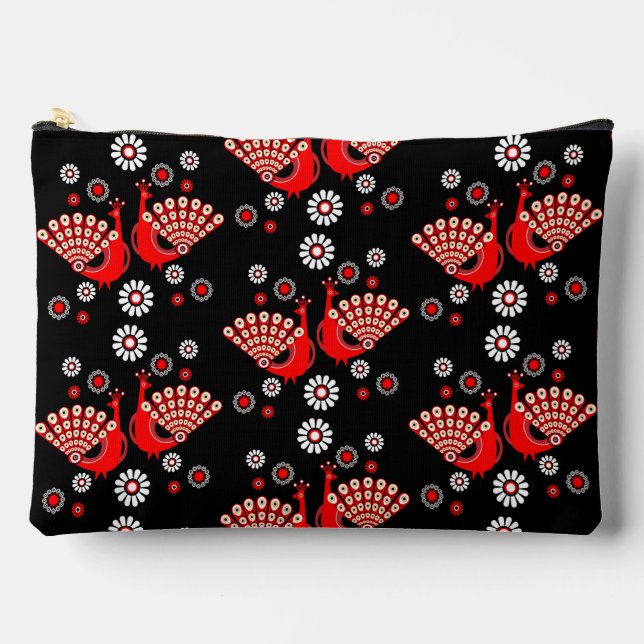 Beautiful Peacock Art  Accessory Pouch (Front)