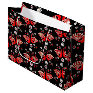 Beautiful Peacock Art Large Gift Bag