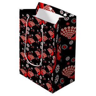 Beautiful Peacock Art Medium Gift Bag