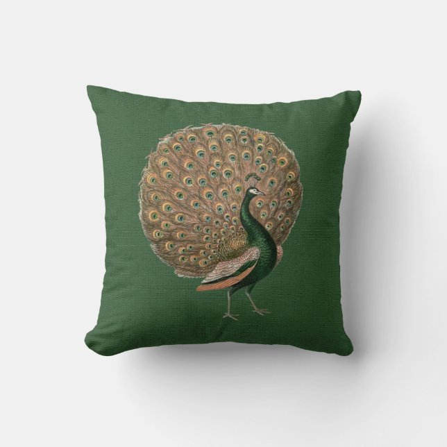 Beautiful peacock art, personalised cushion (Front)