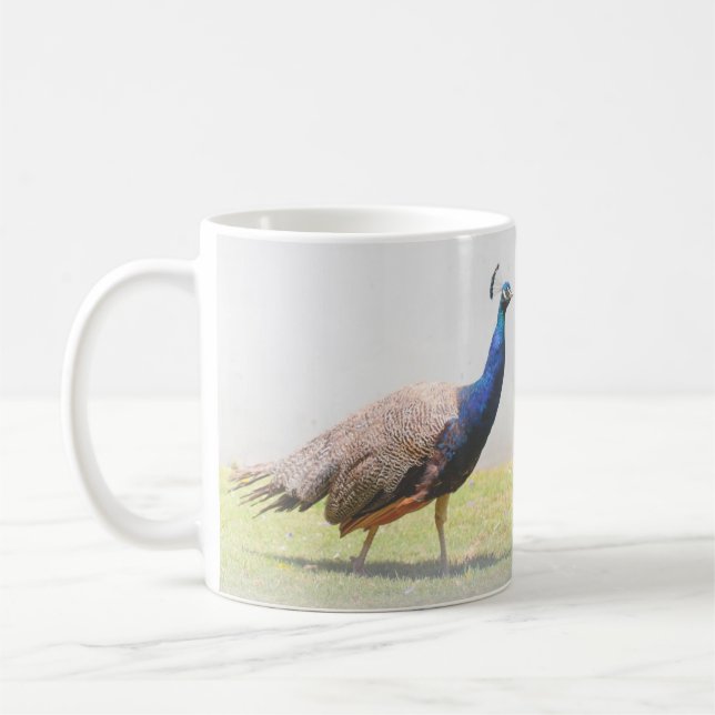 Beautiful Peacock Bird Birds Coffee Mug (Left)