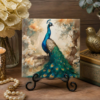 Beautiful Peacock Ceramic Tile