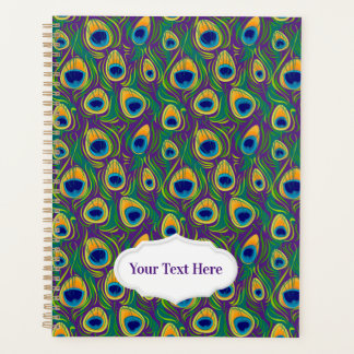 Beautiful Peacock Feather Animal Print Planner