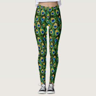 Beautiful Peacock Feather Animal Print Planner Leggings