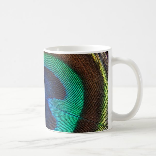 Beautiful Peacock Feather Coffee Mug (Right)