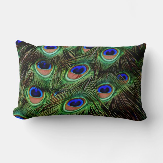 beautiful peacock feather throw pillow (Front)