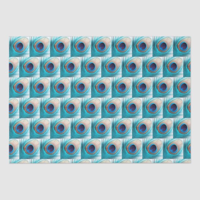 Beautiful Peacock Feather with Name  Tissue Paper (Front)