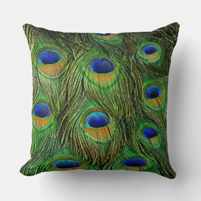 Beautiful Peacock Feathers Cushion (Front)