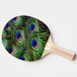 Beautiful Peacock Feathers Ping Pong Paddle