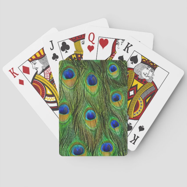 Beautiful Peacock Feathers Playing Cards (Back)