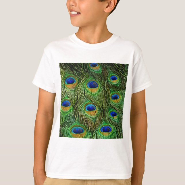 Beautiful Peacock Feathers T-Shirt (Front)