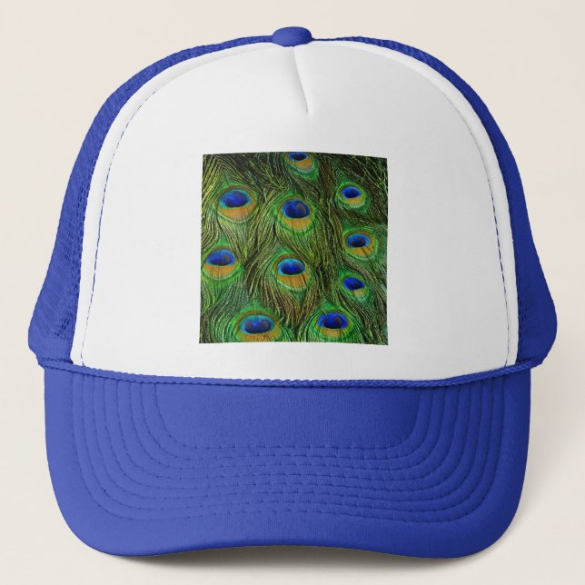 Beautiful Peacock Feathers Trucker Hat (Front)