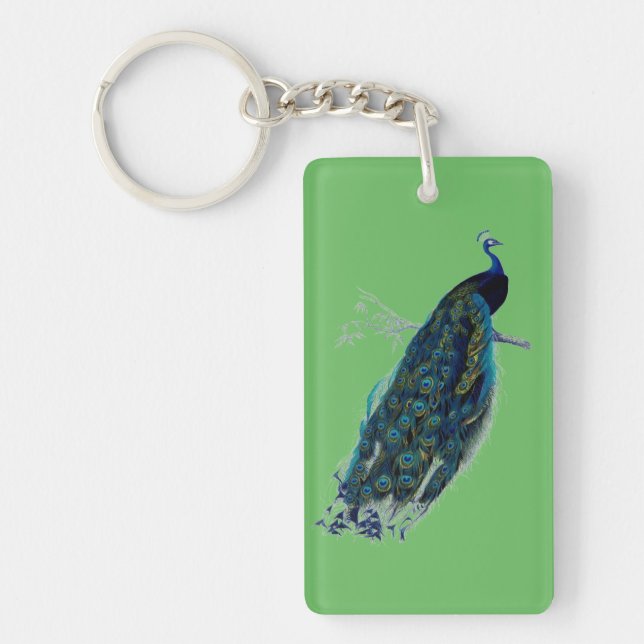 Beautiful Peacock Key Ring (Front)