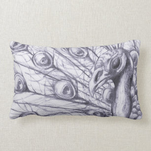 Beautiful peacock lumbar cushion