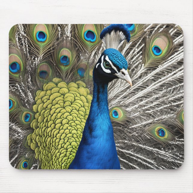 Beautiful Peacock Mouse Pad (Front)