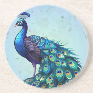 Beautiful Peacock Round Coaster