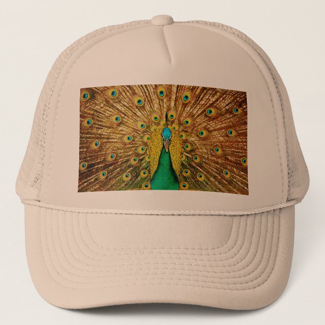 Beautiful Peacock Trucker Hat (Front)