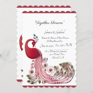 Beautiful Peacock Wedding Invitation