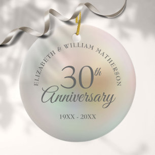 Beautiful Pearl 30th Anniversary Ceramic Ornament