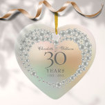 Beautiful Pearl 30th Anniversary Ceramic Ornament<br><div class="desc">Featuring a beautiful pearl,  this chic 30th wedding anniversary keepsake can be personalised with your special pearl anniversary information on a pearl background. Designed by Thisisnotme©</div>