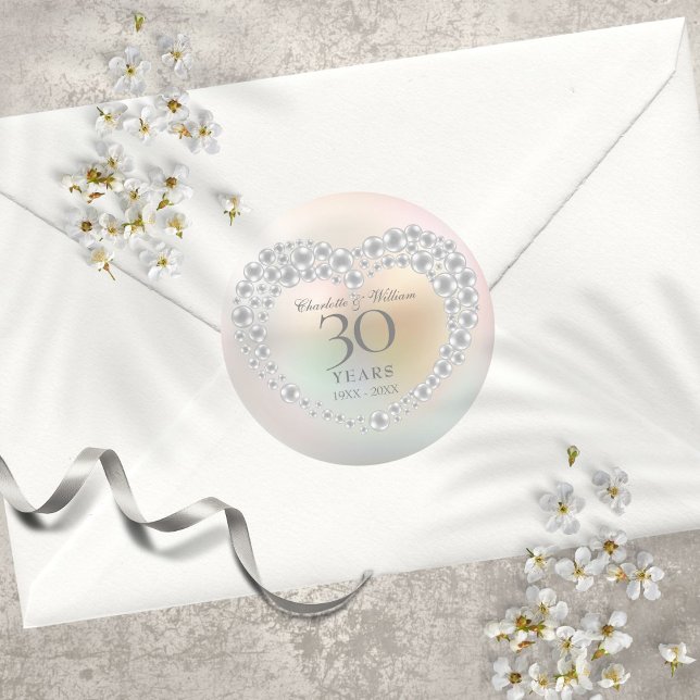 Beautiful Pearl 30th Anniversary Classic Round Sticker (Creator Uploaded)