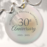 Beautiful Pearl 30th Anniversary Photo Ceramic Ornament<br><div class="desc">Featuring a beautiful pearl,  this chic 30th wedding anniversary keepsake can be personalized with your special pearl anniversary information on a pearl background and your photo on the reverse. Designed by Thisisnotme©</div>