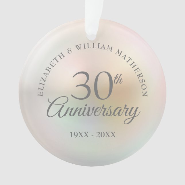Beautiful Pearl 30th Anniversary Photo Ornament (Front)
