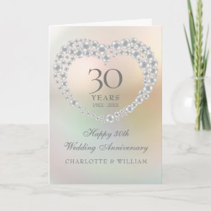 Beautiful Pearl 30th Wedding Anniversary Card