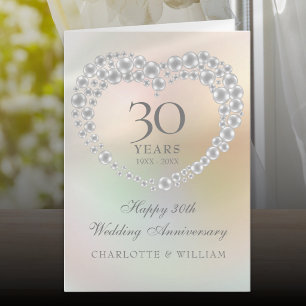 Beautiful Pearl 30th Wedding Anniversary Card
