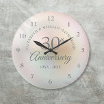 Beautiful Pearl 30th Wedding Anniversary Large Clock<br><div class="desc">Featuring a beautiful pearl,  this chic 30th wedding anniversary clock can be personalised with your special pearl anniversary information on a pearl background. Designed by Thisisnotme©</div>