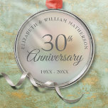 Beautiful Pearl 30th Wedding Anniversary Metal Ornament<br><div class="desc">Featuring a beautiful pearl,  this chic 30th wedding anniversary keepsake can be personalised with your special pearl anniversary information on a pearl background. Designed by Thisisnotme©</div>