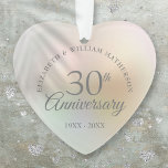 Beautiful Pearl 30th Wedding Anniversary Ornament<br><div class="desc">Featuring a beautiful pearl,  this chic 30th wedding anniversary keepsake can be personalised with your special pearl anniversary information on a pearl background. Designed by Thisisnotme©</div>