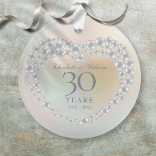 Beautiful Pearl 30th Wedding Anniversary Photo Ornament