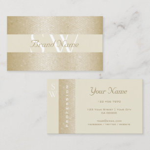 Beautiful Pearl and White with Monogram Quality Business Card