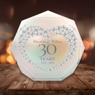 Beautiful Pearl Heart 30th Anniversary Photo Block
