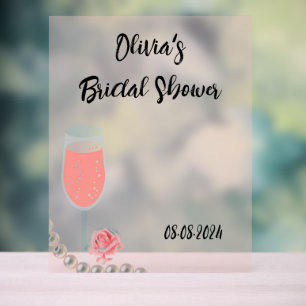beautiful pearls and prosecco bridal shower acrylic sign