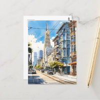 Beautiful pen and ink sketch of San Francisco