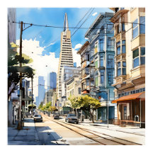 Beautiful pen and ink sketch of San Francisco