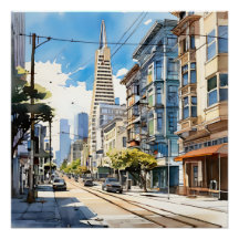 Beautiful pen and ink sketch of San Francisco