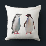 Beautiful Penguin Couple Cushion<br><div class="desc">Beautiful penguin couple on white background.</div>