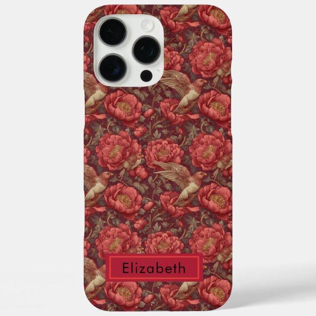Beautiful Peonies Custom Name Iphone Case as Gift (Back)
