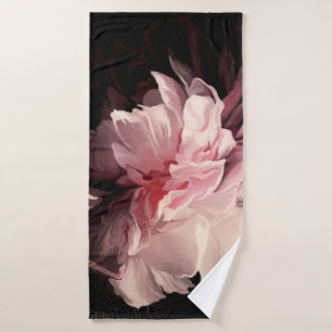 Beautiful peony flower bath towel