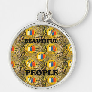 Beautiful People African Traditional Motif Colours Key Ring