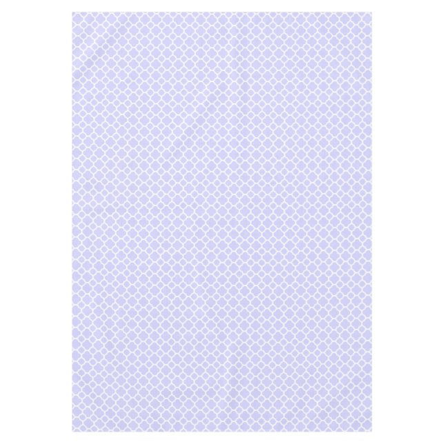 Beautiful Periwinkle Quatrefoil Pattern Spring Tablecloth (Front)