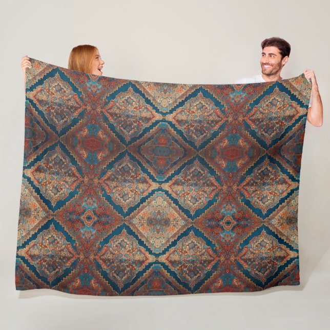 Beautiful Persian Old Pattern Modern Collection Fleece Blanket (In Situ)