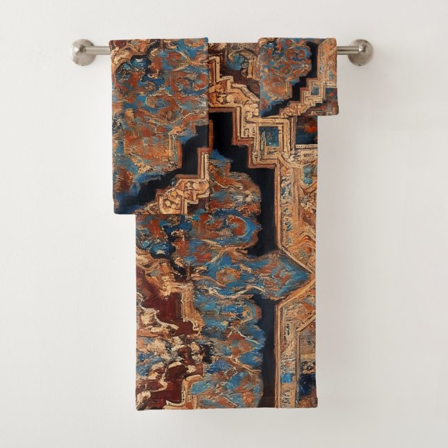 Beautiful Persian Old Pattern Popular Collection Bath Towel Set (Insitu)