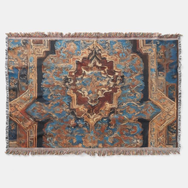 Beautiful Persian Old Pattern Popular Collection Throw Blanket (Front)