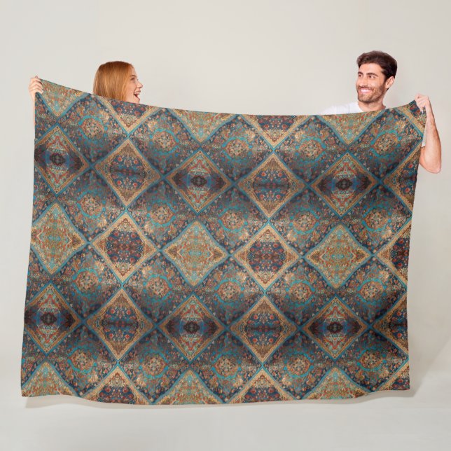 Beautiful Persian Old Pattern Trendy Collection Fleece Blanket (In Situ)