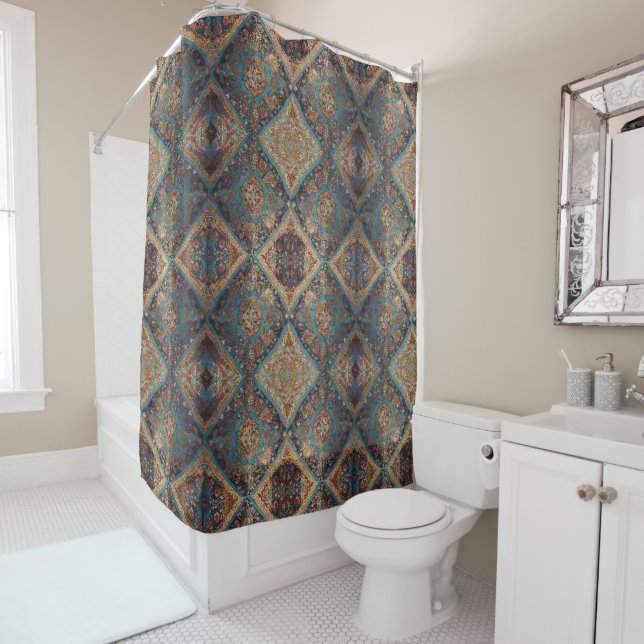 Beautiful Persian Old Pattern Trendy Collection Shower Curtain (In Situ)