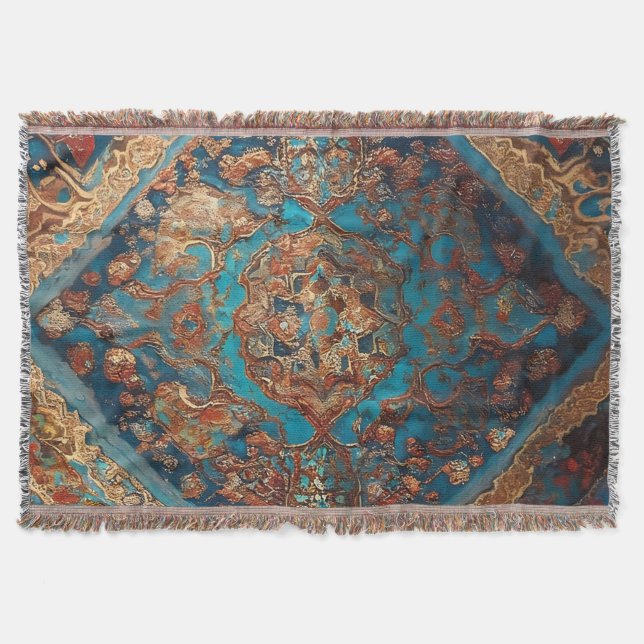 Beautiful Persian Old Pattern Trendy Collection Throw Blanket (Front)